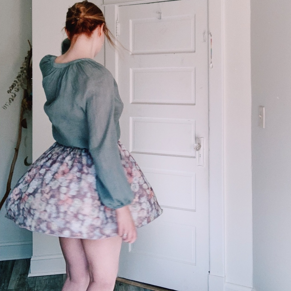 American Apparel Floral Mini Skirt